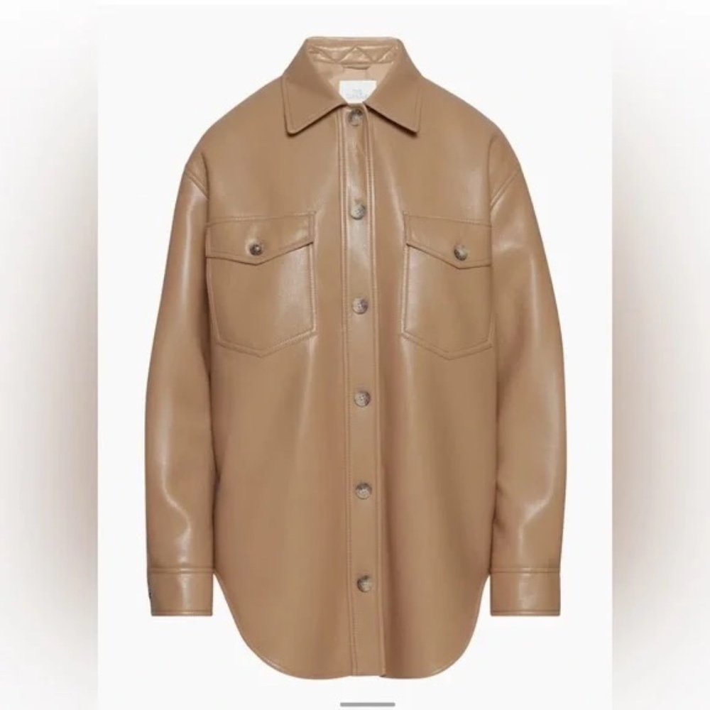 Aritzia Wilfred The Ganna Faux Leather Shacket Shirt Jacket size M